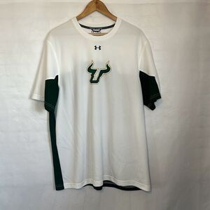 Under Armour UA South Florida Bulls Green White Loose Heat Gear size XL